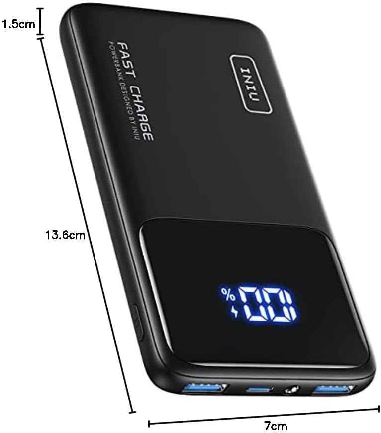 INIU 22.5W Power Bank, 10000mAh Slim USB C Portable Charger Fast Charging PD3.0 QC4.0, LED Display Battery Pack Portable for iPhone 15 14 13 12 Pro Max Samsung S22 Google LG Xiaomi AirPods Switch iPad