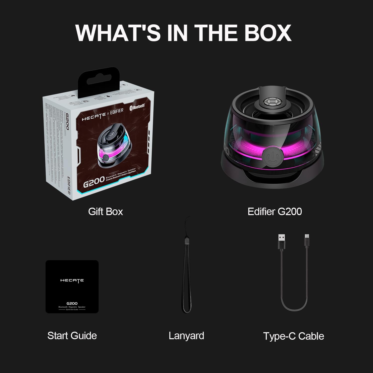 Edifier G200 Magnetic Bluetooth Speaker for iPhone, Android & Anything Metal - Multifunctional Small Portable 2 in 1 Cell Phone Stand with RGB & Strong Magnet - Gift Ideas